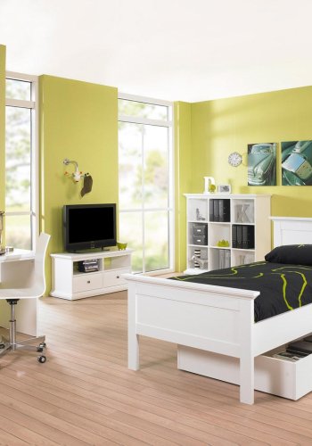 TVILUM Paris sengeskuffe m. hjul - hvid tr (100 cm)