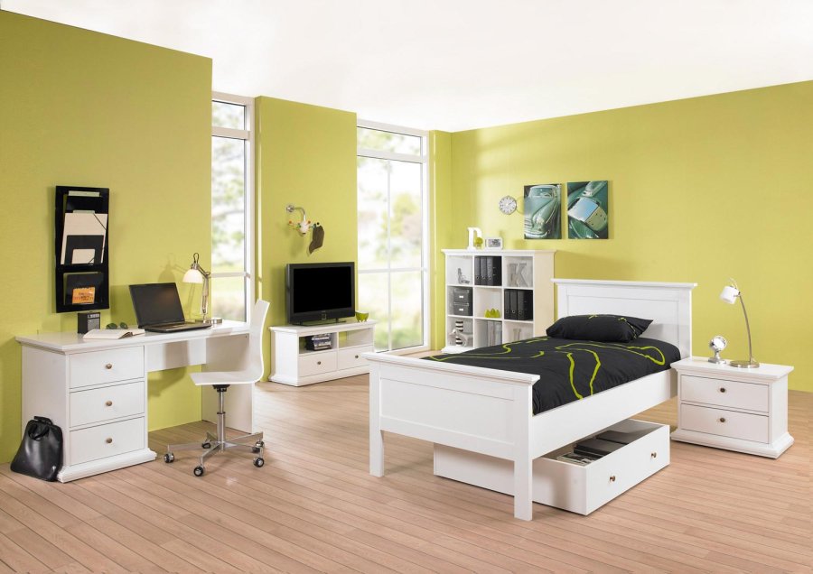 TVILUM Paris sengeskuffe m. hjul - hvid tr (100 cm)