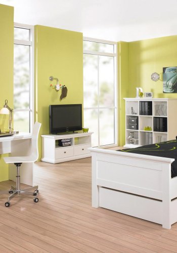 TVILUM Paris sengeskuffe m. hjul - hvid tr (100 cm)