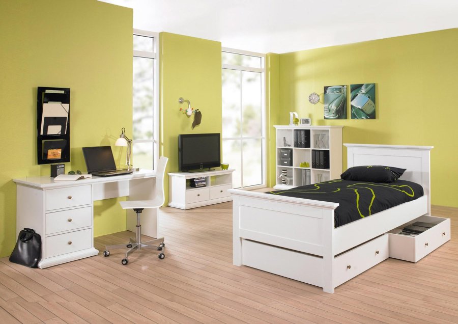 TVILUM Paris sengeskuffe m. hjul - hvid tr (100 cm)