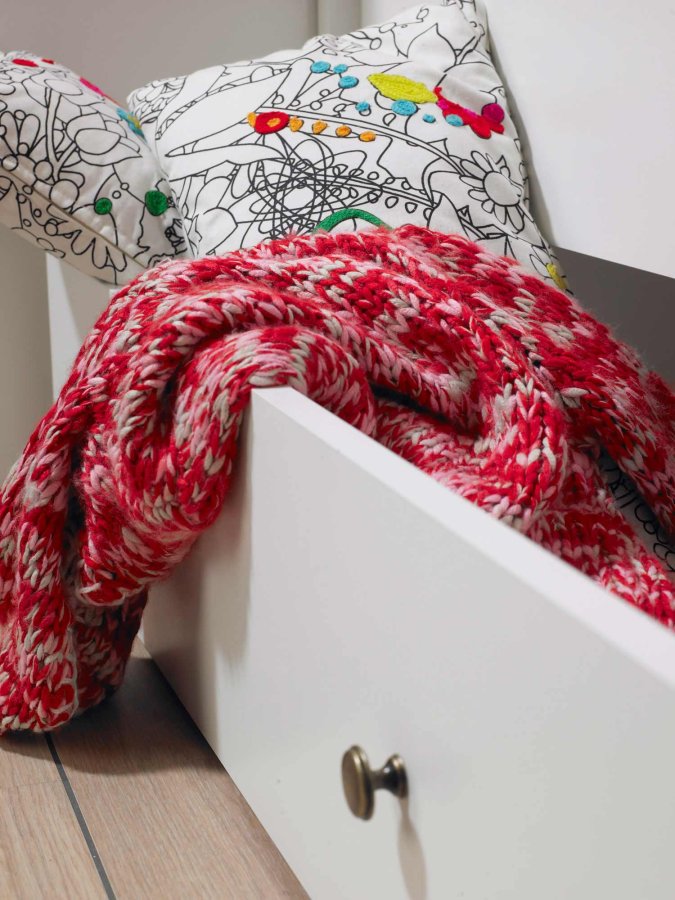 TVILUM Paris sengeskuffe m. hjul - hvid tr (100 cm)