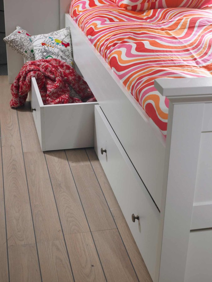 TVILUM Paris sengeskuffe m. hjul - hvid tr (100 cm)