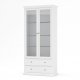 TVILUM Paris vitrineskab - hvidt tr, m. 2 lger og 2 skuffer