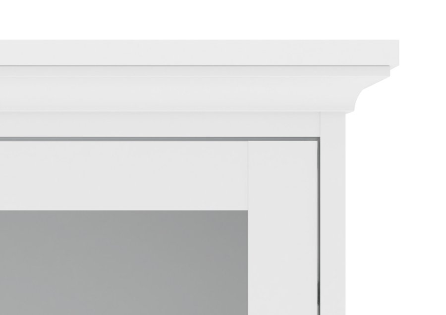 TVILUM Paris vitrineskab - hvidt tr, m. 2 lger og 2 skuffer