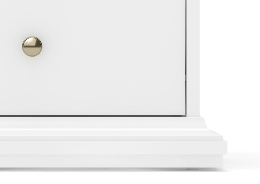 TVILUM Paris vitrineskab - hvidt tr, m. 2 lger og 2 skuffer