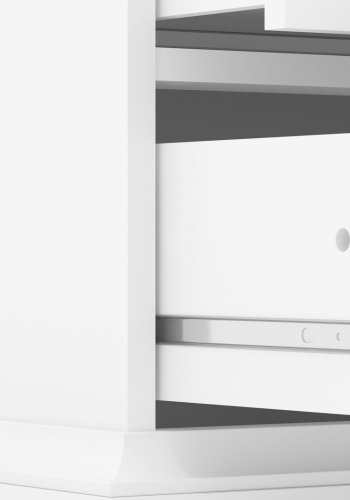 TVILUM Paris vitrineskab - hvidt tr, m. 2 lger og 2 skuffer