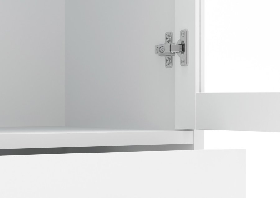 TVILUM Paris vitrineskab - hvidt tr, m. 2 lger og 2 skuffer