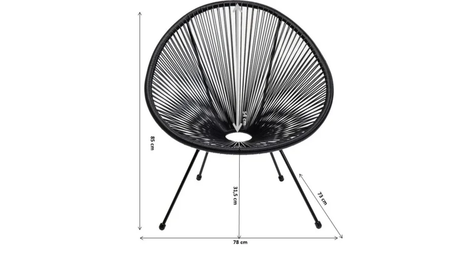 KARE DESIGN Acapulco Yellow lnestol/havestol - gul polyethylen og stl