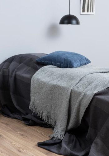 ACT NORDIC Polo natbord, m. 1 skuffe, rund - hvid MDF og sort stl (40)