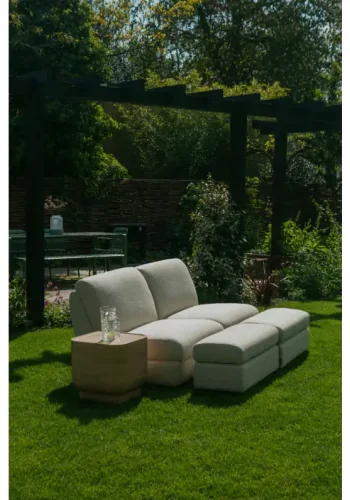 ZUIVER Mississippi udendrs fodskammel - beige olefin fiber/polyester