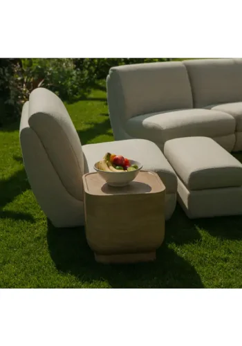 ZUIVER Mississippi udendrs fodskammel - beige olefin fiber/polyester