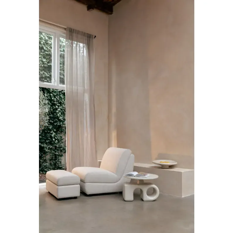 ZUIVER Mississippi udendrs fodskammel - beige olefin fiber/polyester