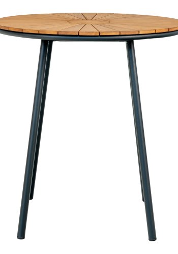 HOUSE NORDIC Cafébord, teak bordplade, natur, sorte ben, 70x74 cm