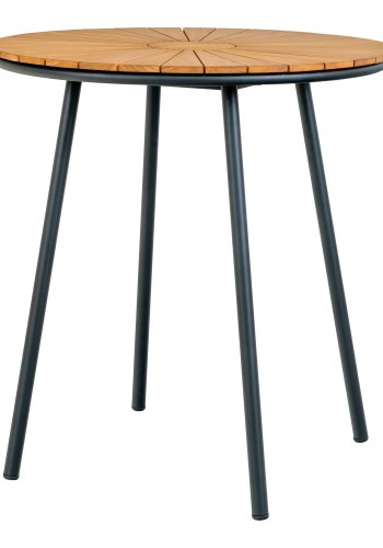 HOUSE NORDIC Cafébord, teak bordplade, natur, sorte ben, 70x74 cm