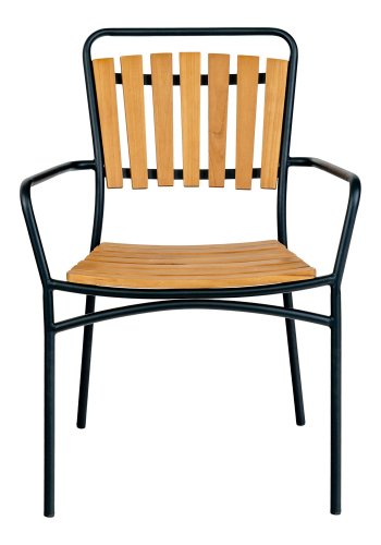 HOUSE NORDIC Spisebordsstol, teak med sort stel