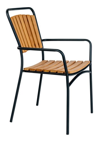 HOUSE NORDIC Spisebordsstol, teak med sort stel