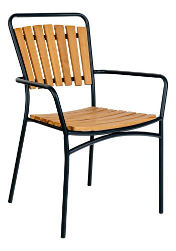 HOUSE NORDIC Spisebordsstol, teak med sort stel