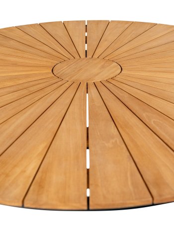 HOUSE NORDIC Spisebord, teak bordplade, natur, sorte ben, 130x74 cm