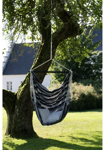 HOUSE NORDIC Hngestol, polyester/bomuld, lrk, sort/gr/hvid