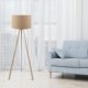 LUMI AYD gulvlampe - beige PVC stof og eg MDF