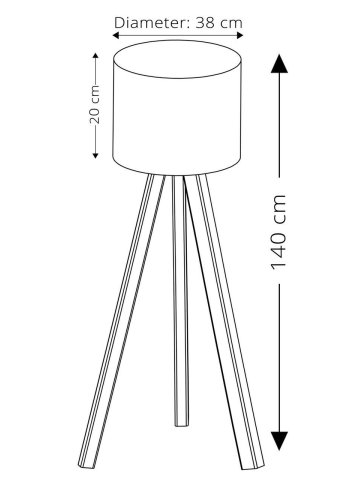 LUMI AYD gulvlampe - beige PVC stof og eg MDF
