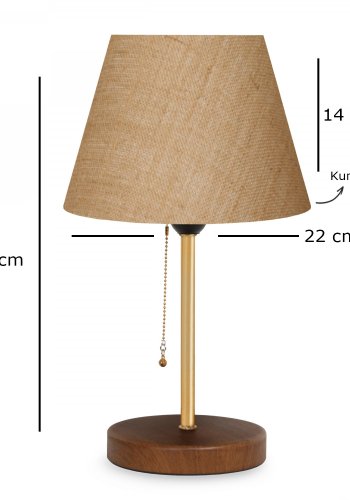 LUMI AYD 3137 bordlampe - creme stof, metal og tr