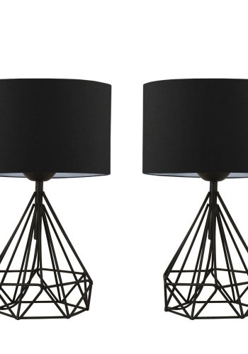 LUMI AYD 2974 bordlampe - sort stof og sort metal (st med 2)