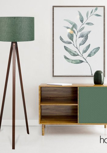 LUMI AYD gulvlampe - grn PVC og brun MDF