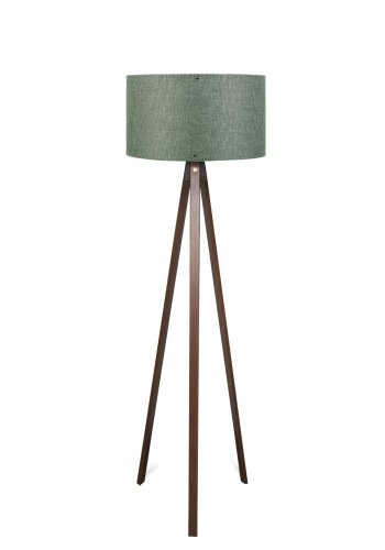 LUMI AYD gulvlampe - grn PVC og brun MDF