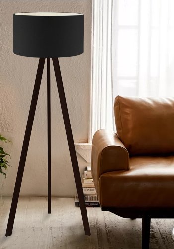 LUMI AYD gulvlampe - sort PVC og sort MDF