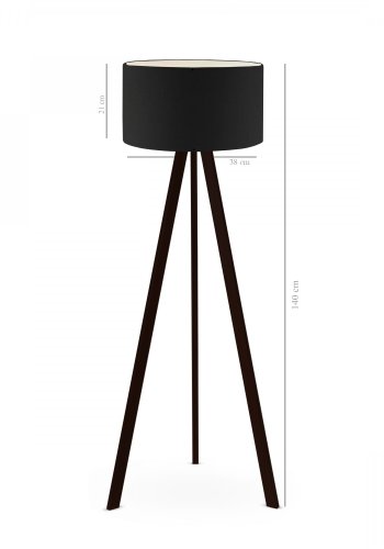 LUMI AYD gulvlampe - sort PVC og sort MDF