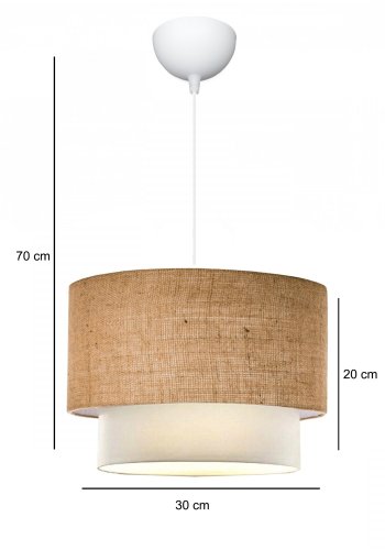 LUMI AYD loftlampe, rund - beige stof (30)