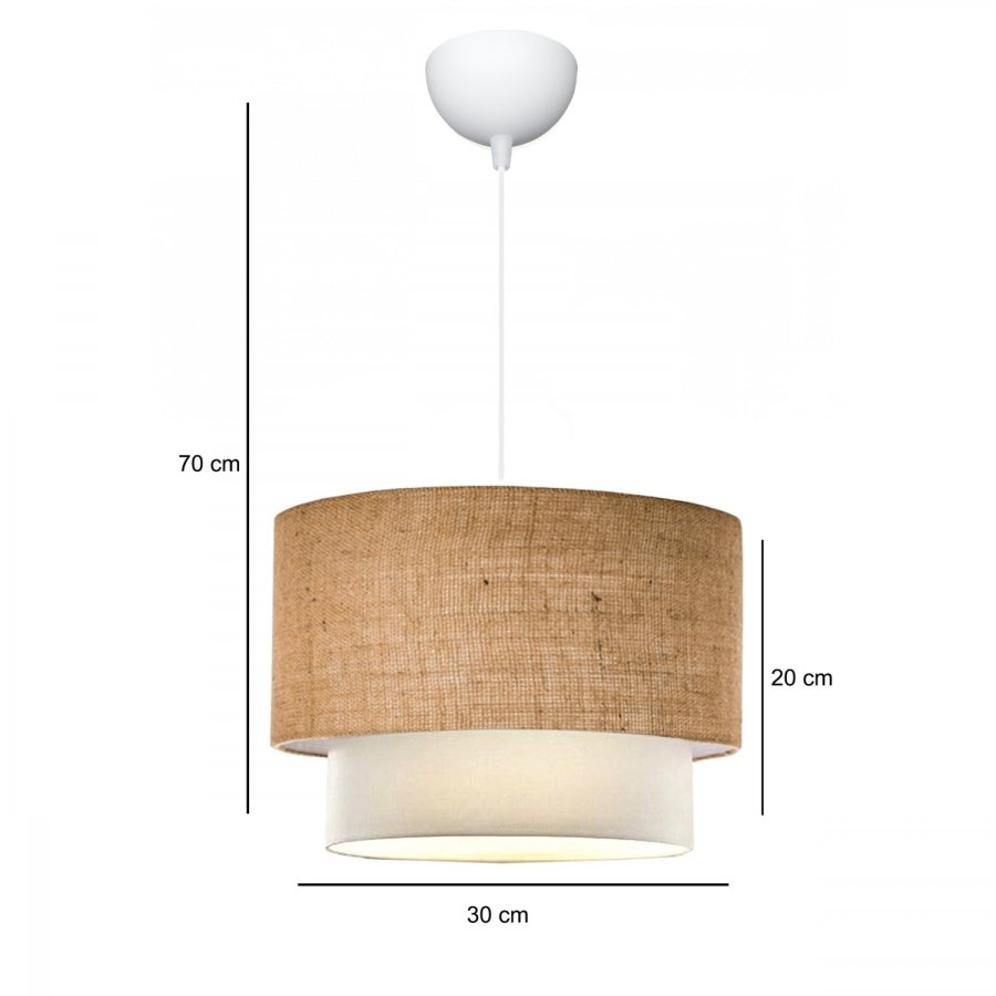 LUMI AYD loftlampe, rund - beige stof (30)