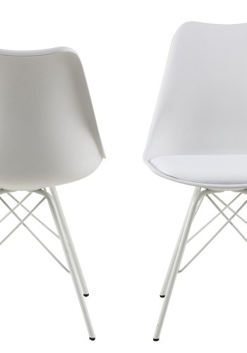 ACT NORDIC Eris spisebordsstol - hvid plastik/kunstlder/metal 