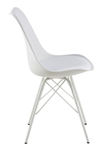 ACT NORDIC Eris spisebordsstol - hvid plastik/kunstlder/metal 