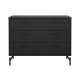 TVILUM Dana Chest med 3 skuffer, Matt Black, 98,7 x 39,8 x 76,6 cm