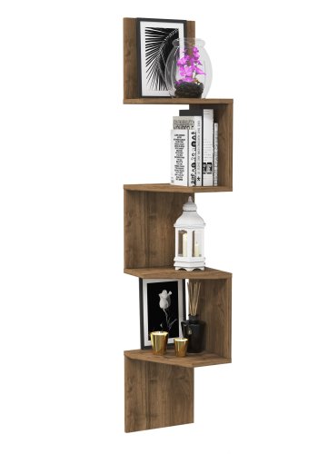 NORDVÄRK Desaldo hjrne vghylde, m. 4 hylder - valndfarvet melamin