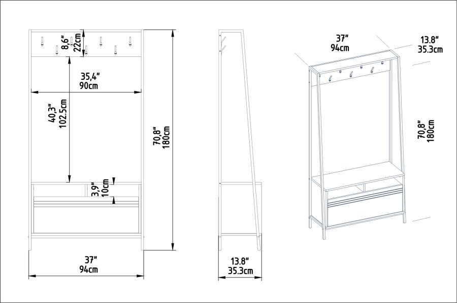 FUNZI LIVING Devin - Hvid - Entrést