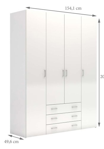 TVILUM Space garderobeskab - 4 lger 3 skuffer