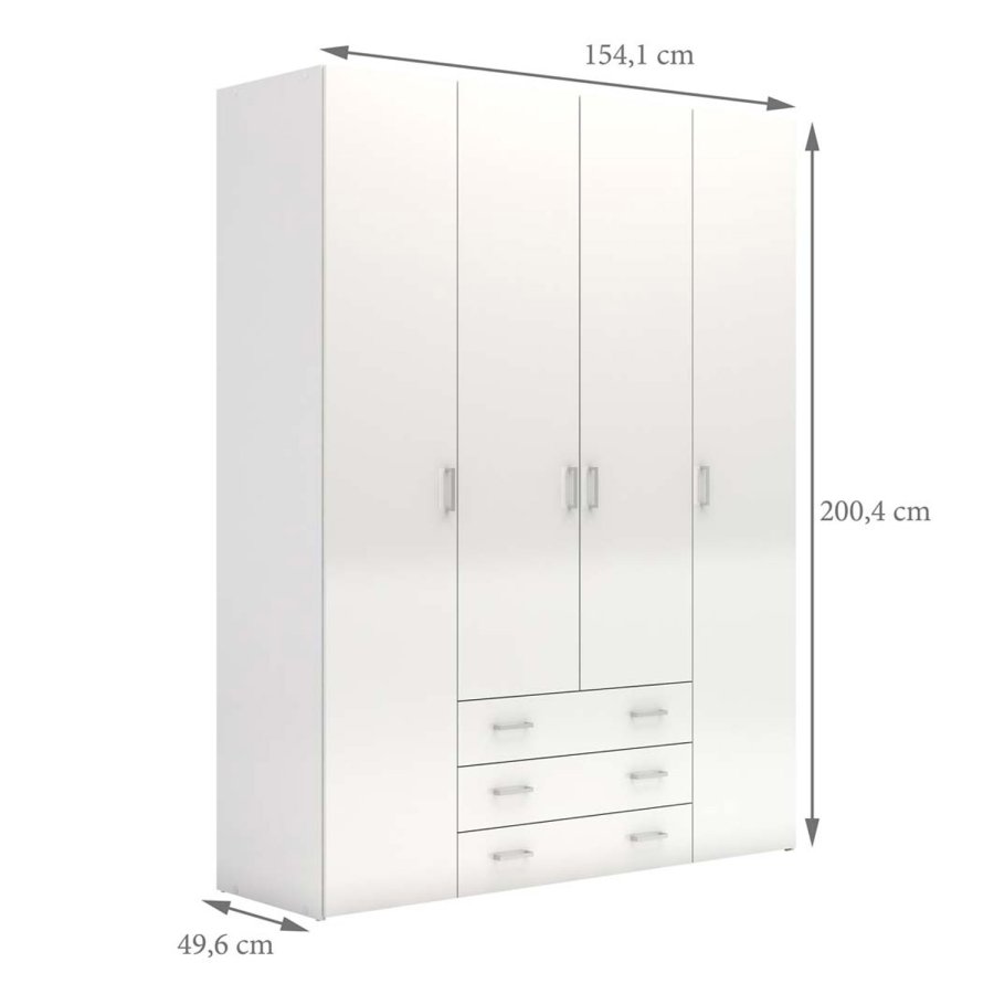 TVILUM Space garderobeskab - 4 lger 3 skuffer