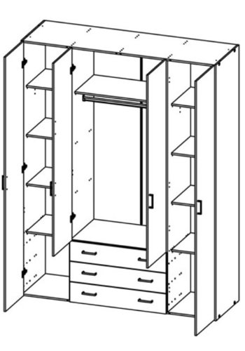 TVILUM Space garderobeskab - 4 lger 3 skuffer