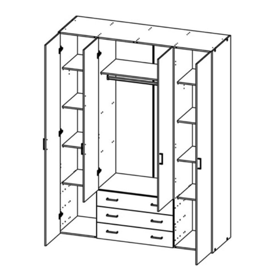 TVILUM Space garderobeskab - 4 lger 3 skuffer