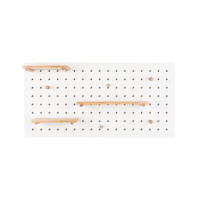ZUIVER Bundy Pegboard organizer - hvid jern og bambustr