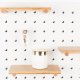 ZUIVER Bundy Pegboard organizer - hvid jern og bambustr