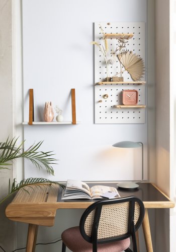 ZUIVER Bundy Pegboard organizer - hvid jern og bambustr