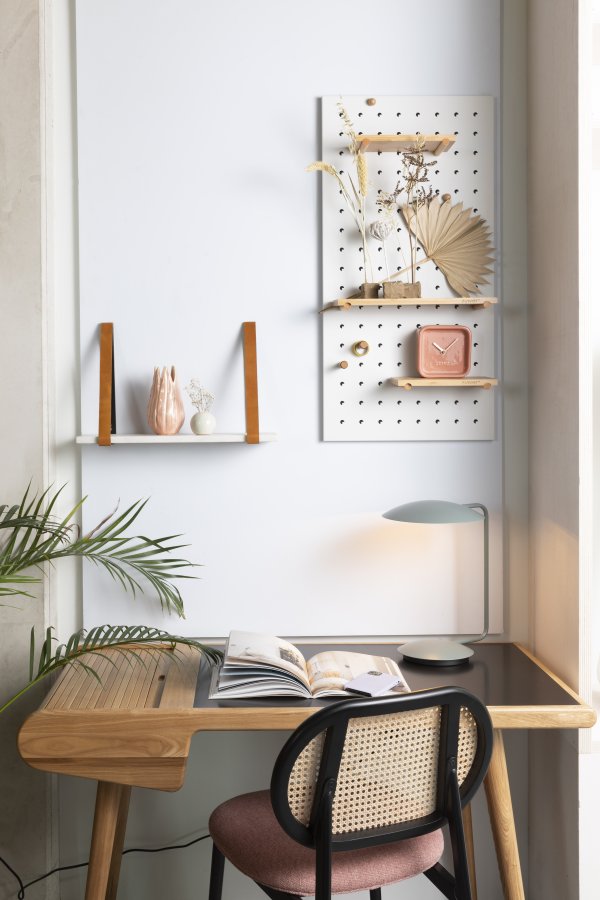 ZUIVER Bundy Pegboard organizer - hvid jern og bambustr