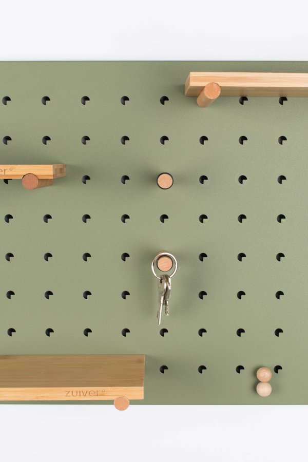 ZUIVER Bundy Pegboard organizer - grn jern og bambustr