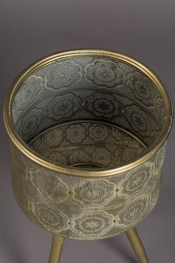 DUTCHBONE Botanisk urtepotteskjuler M - messing jern