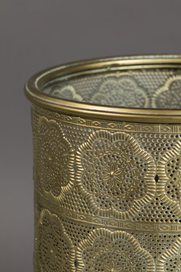 DUTCHBONE Botanisk urtepotteskjuler M - messing jern