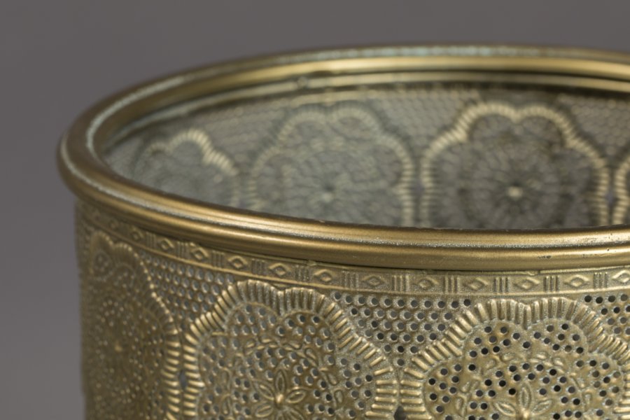 DUTCHBONE Botanisk urtepotteskjuler M - messing jern